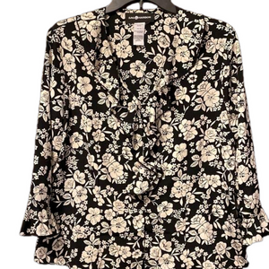 Sag Harbor floral black and white blouse.
